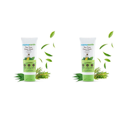Mamaearth Tea Tree Natural Face Wash for Acne & Pimples Wash 100 ml - For Normal & Dry Skin (Pack of 2)